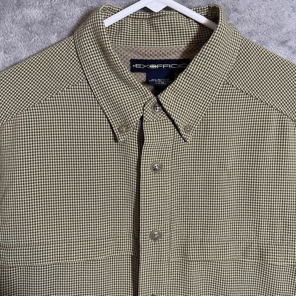 EXOFFICIO Men Green Button Front Heavy Fabric Long Sleeve Shirt‎ Size M
